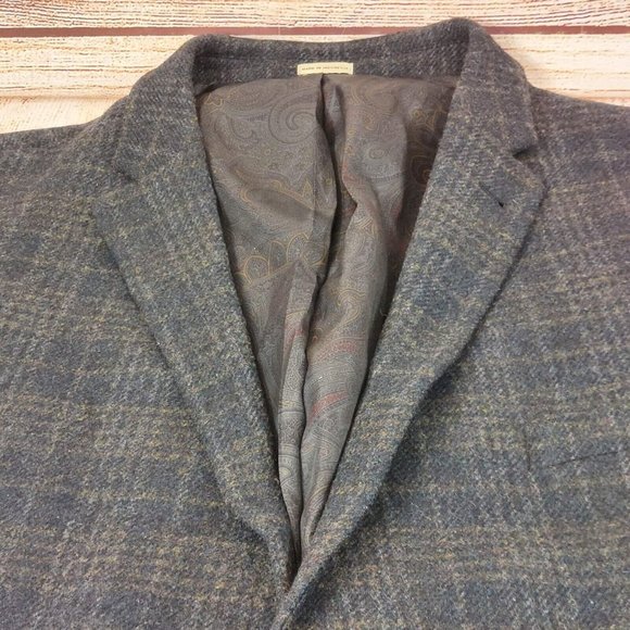 Joseph Abboud Men 100% Wool Blazer 2 Button Jacket Brown Sport Coat Elbow Patch - Picture 14 of 14